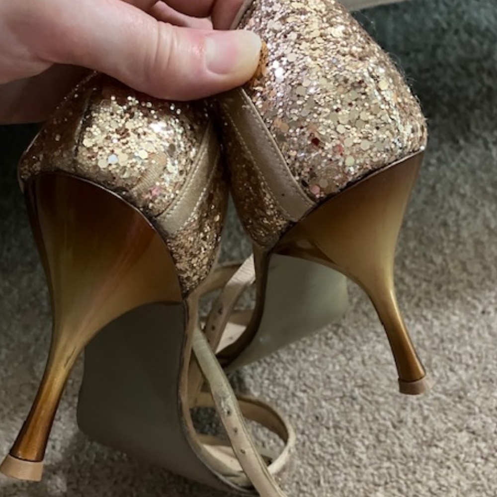 Tango shoes! Very good Netoango dance shoes, size 37, gold, 8 cm heel!